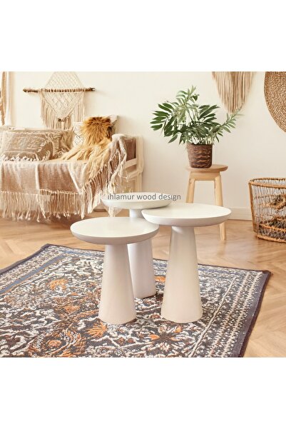 Home Masif beyaz mantar sehpa