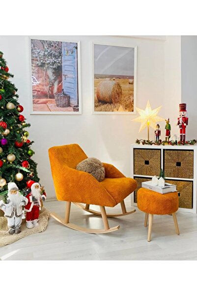 BEYLERBEYİ Sallanan Ahşap Ayaklı ,Berjer Koltuk - Puf Hediyeli,köşe takımı