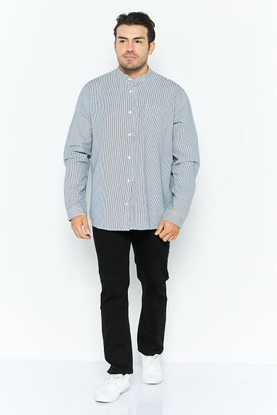 Esprit Men Regular Fit Striped Long Sleeves Casual Shirt, Black