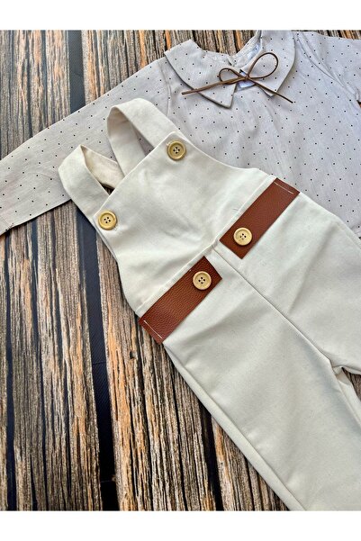 Butik Boy's Cream Shirt-Pants Suit