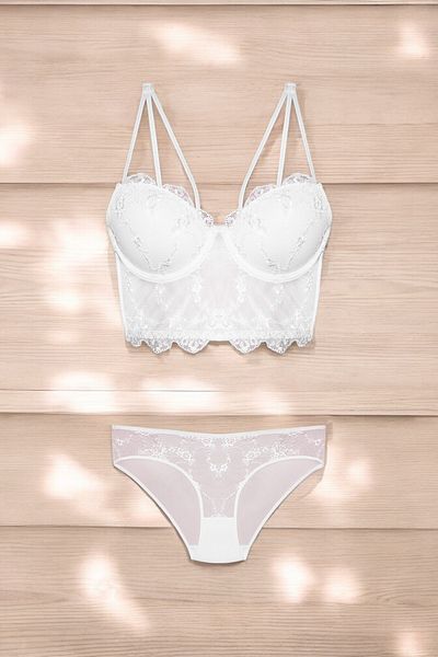 White Velvet Push-Up Bra & Panty Set R8.2W.L1.3.F