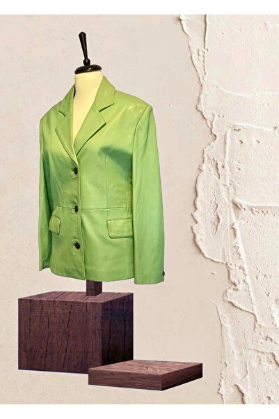 İzmir Deri Hakiki Deri Kadın Blazer Ceket