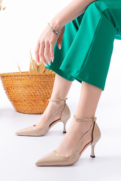 marinarosse Women's Alina Beige Patent Leather Classic Heeled Shoes