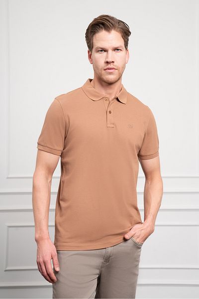 Morven Men's Mink Basic Polo Neck Dynamic Fit T-Shirt
