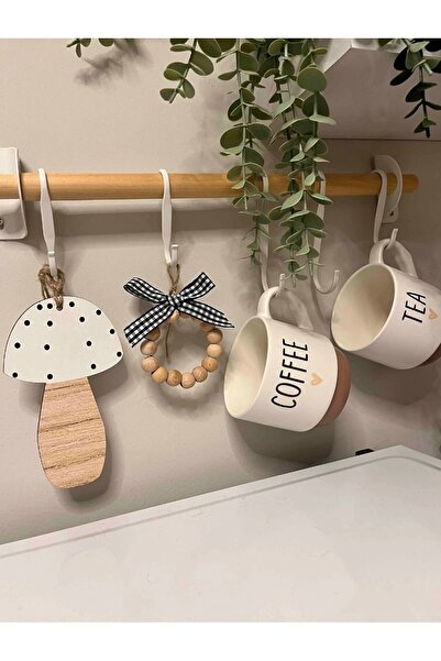 SSCglow Beyaz Ahşap Mantar  Mutfak Bebek Çocuk Odası Balkon Dekoratif Askılı ...