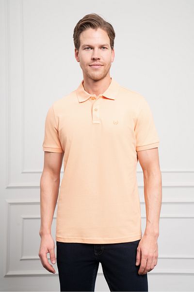 Morven Ανδρικό μπλουζάκι με γιακά πόλο Salmon Basic Dynamic Fit