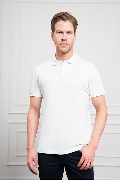Morven Tricou pentru bărbați, albastru, cu gât polo, cu croială dinamică