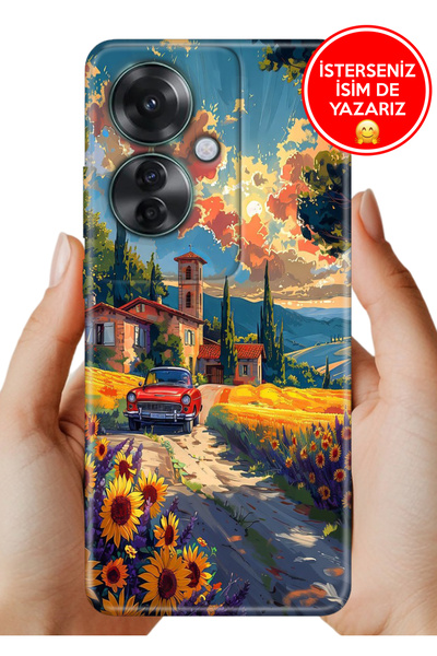 OPPO Reno 11F 5G Kılıf Kamera Korumalı Full Desen Arka Silikon Köyüm