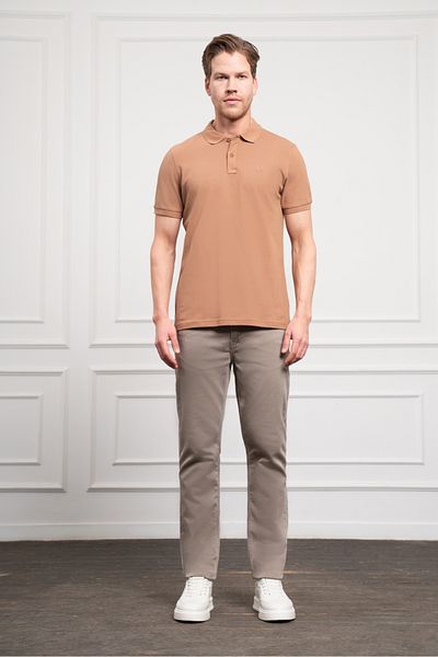 Morven Men's Mink Basic Polo Neck Dynamic Fit T-Shirt