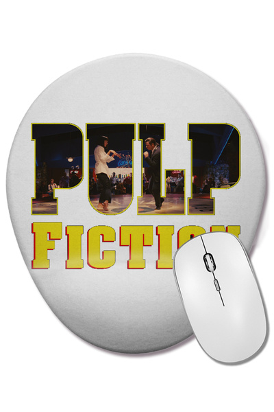 BASKI DÜNYASI Mouse Pad oval Pulp Fiction Quentin Tarantino cu suport pentru încheietura mâinii