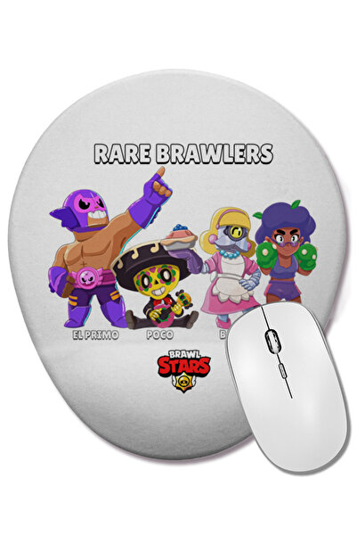 BASKI DÜNYASI Mouse Pad oval Brawl Stars Rare Brawlers cu suport pentru încheietura mâinii