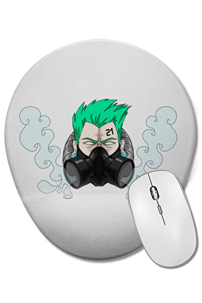 BASKI DÜNYASI Mouse Pad oval Fantasy Gas Mask cu suport pentru încheietura mâinii