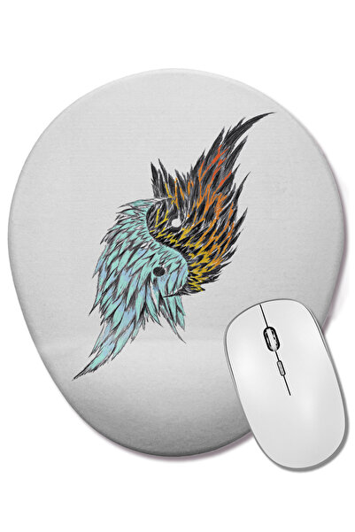 BASKI DÜNYASI Mouse Pad oval Ying Yang cu suport pentru încheietura mâinii