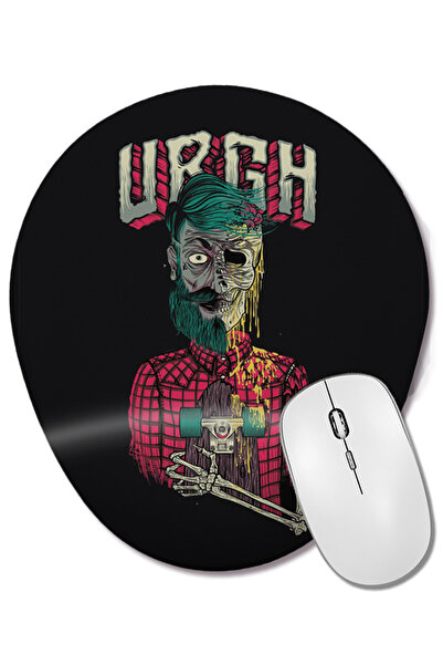 BASKI DÜNYASI Mouse Pad oval Rock Skull cu suport pentru încheietura mâinii