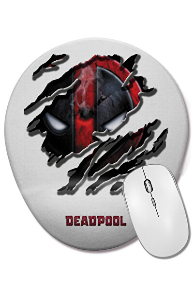 BASKI DÜNYASI Deadpool 02 Mouse Pad oval cu suport pentru încheietura mâinii