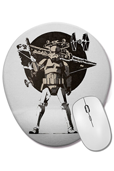 BASKI DÜNYASI Darth Vader I'm Ready Mouse Pad oval cu suport pentru încheietu...