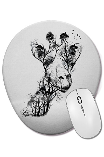 BASKI DÜNYASI Wild Animals Wildlife Mouse Pad oval cu suport pentru încheietu...