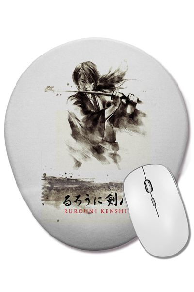 BASKI DÜNYASI Mouse Pad oval Rurouni Kenshin Samurai X cu suport pentru înche...