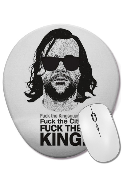 BASKI DÜNYASI Game Of Thrones Fuuck The King Fuuck Mouse Pad Oval cu Suport p...