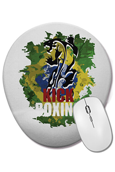 BASKI DÜNYASI Mouse Pad oval pentru kickboxing cu suport pentru încheietura m...