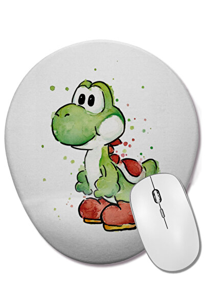 BASKI DÜNYASI Mouse Pad oval Yoshi cu suport pentru încheietura mâinii