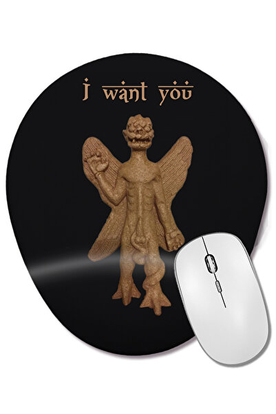 BASKI DÜNYASI Mouse Pad oval Pazuzu cu suport pentru încheietura mâinii