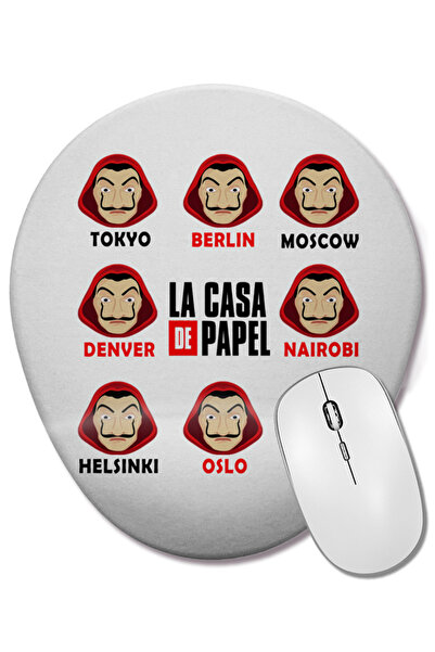 BASKI DÜNYASI La Casa De Papel 01 Οβάλ ποντίκι με υποστήριξη καρπού