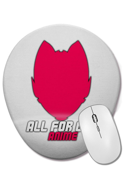 BASKI DÜNYASI Mouse Pad oval AllForOne Anime Rosa cu suport pentru încheietura mâinii