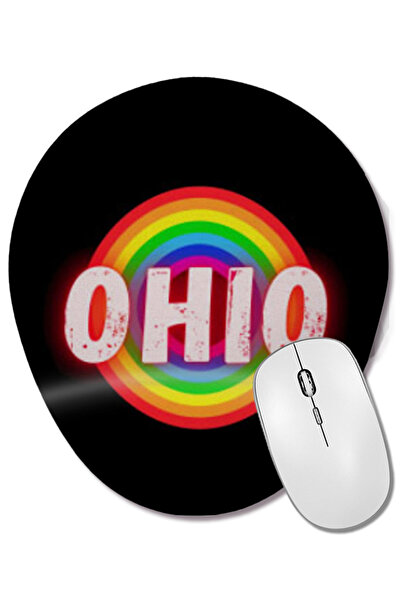 BASKI DÜNYASI Cadou cu steagul statului Ohio - Mouse Pad oval în stil retro v...