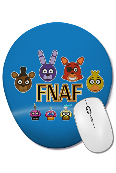 BASKI DÜNYASI Mouse Pad oval cu suport pentru încheietura mâinii Fnaf Five Ni...