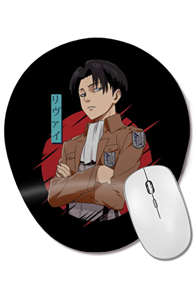 BASKI DÜNYASI Attack On Titan Anime Captain Levi Mouse Pad oval cu suport pen...