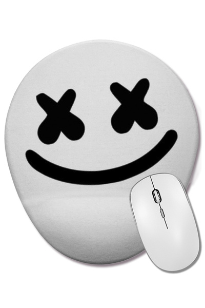 BASKI DÜNYASI Marshmello овална подложка за мишка с опора за китката