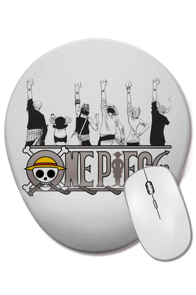 BASKI DÜNYASI Mouse Pad oval One Piece Nakama cu suport pentru încheietura mâ...