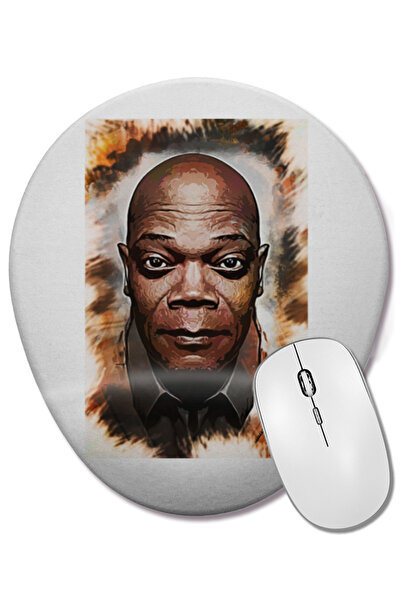 BASKI DÜNYASI Samuel L Jackson Mouse Pad oval cu suport pentru încheietura mâinii