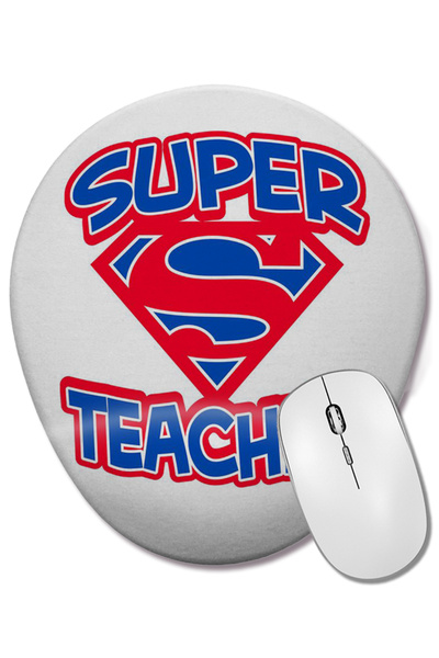 BASKI DÜNYASI Super Teacher ovalna podloga za miša sa podrškom za zglob