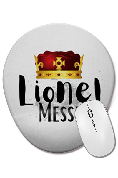 BASKI DÜNYASI Кралят на футбола Лионел Меси Артворк Овална подложка за мишка ...