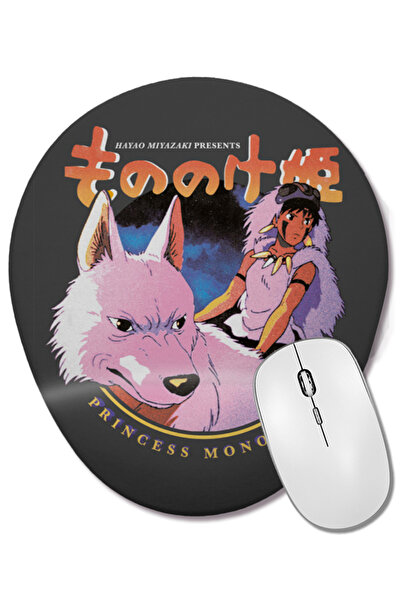 BASKI DÜNYASI Mouse Pad oval Mononoke Hime cu suport pentru încheietura mâinii