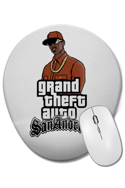 BASKI DÜNYASI Mouse Pad oval Grand Theft Auto Gta SanAndreas cu suport pentru încheietura mâinii