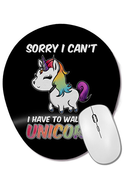 BASKI DÜNYASI Scuze, nu pot, trebuie să merg cu unicornul meu. Mouse pad oval...