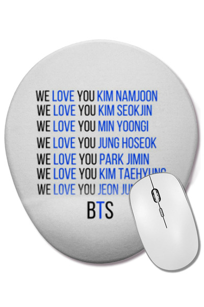 BASKI DÜNYASI ΣΑΣ ΑΓΑΠΟΥΜΕ BTS ARMY GIFT Οβάλ ποντίκι με υποστήριξη καρπού