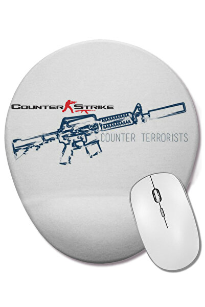 BASKI DÜNYASI Mouse Pad oval cu suport pentru încheietura mâinii Counter Strike Counter Terrorist Cs Go