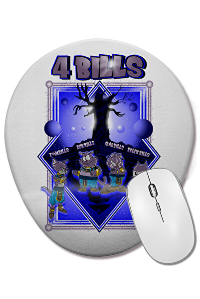 BASKI DÜNYASI Mouse Pad oval 4 Bills cu suport pentru încheietura mâinii