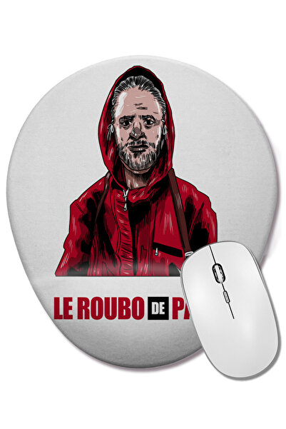 BASKI DÜNYASI Mouse Pad oval Le Roubo De Papel cu suport pentru încheietura m...