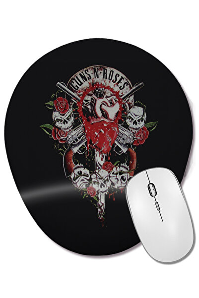BASKI DÜNYASI Mouse Pad oval Guns.n.Roses cu suport pentru încheietura mâinii