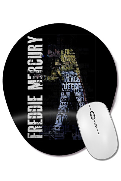 BASKI DÜNYASI Ο Φρέντι Μερκυρί 017 οβάλ ποντίκι με υποστήριξη καρπού