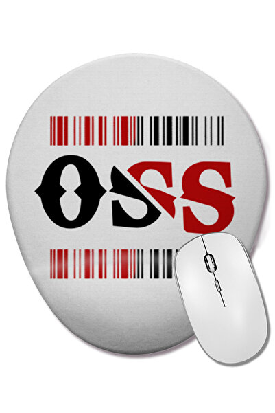 BASKI DÜNYASI Oss Jiu Jitsu 1 Mouse Pad oval cu suport pentru încheietura mâinii