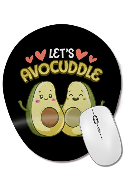 BASKI DÜNYASI Funny Let's Avocuddle Cute Avocado Cuddling Pun Οβάλ ποντίκι με...