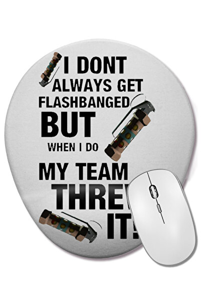 BASKI DÜNYASI Mouse Pad oval Counter Strike Flashbang cu suport pentru închei...