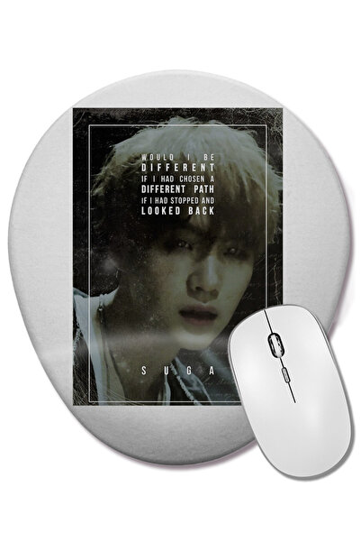 BASKI DÜNYASI Mouse Pad oval Bts Wings Suga cu suport pentru încheietura mâinii