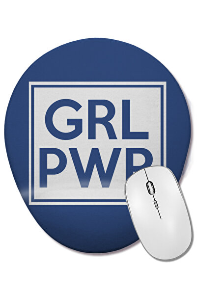 BASKI DÜNYASI Mouse Pad oval Grl Pwr cu suport pentru încheietura mâinii